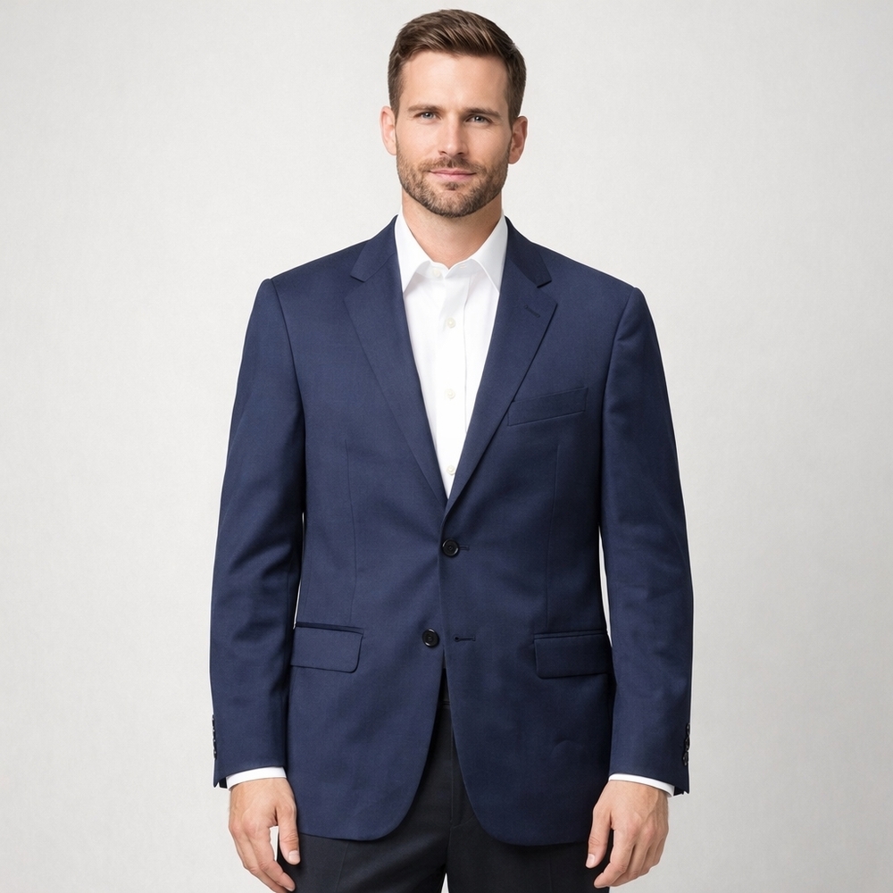 Joseph Abboud Super 120s Men Blazer Sport Coat Blue 100% Wool Size 40S Made in U